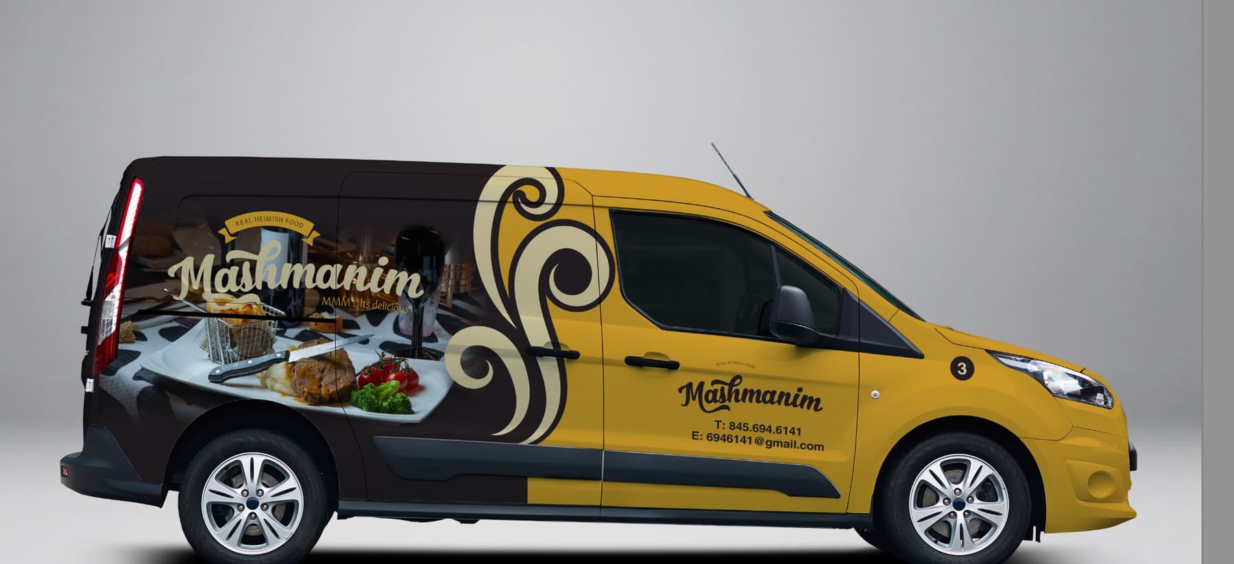 The Mashmanim delivery van in its livery