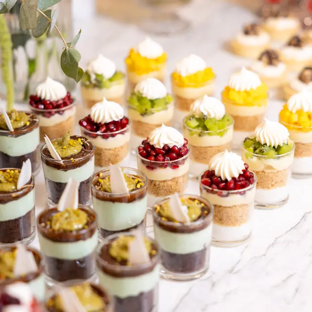 Miniature desserts from the Mashmanim kitchen