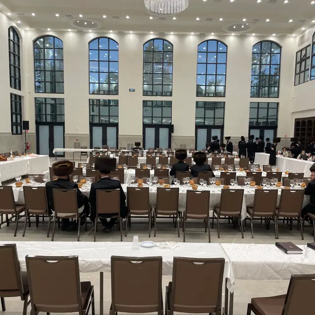 A hall set for a simcha by Mashmanim
