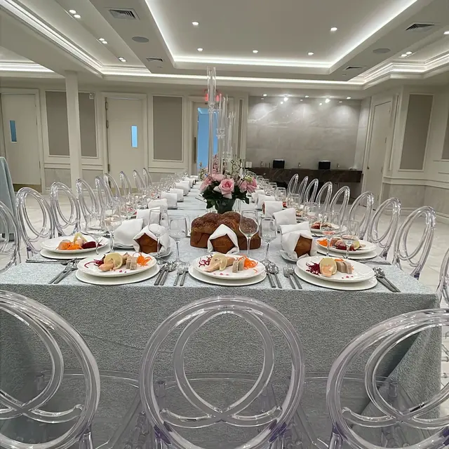 A hall set for a simcha by Mashmanim