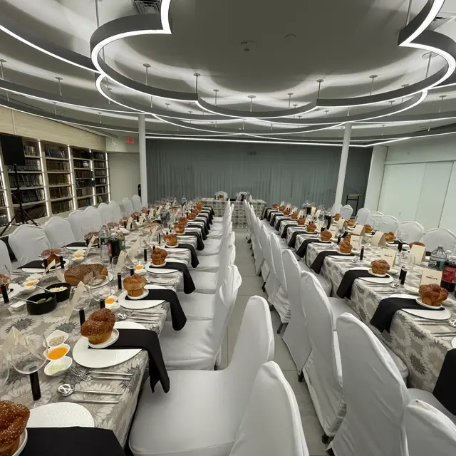 A hall set for a simcha by Mashmanim