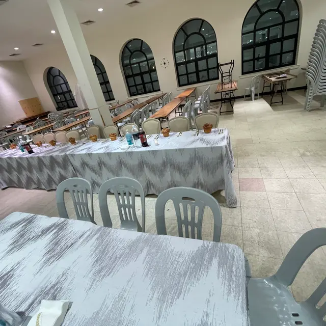 A hall set for a simcha by Mashmanim