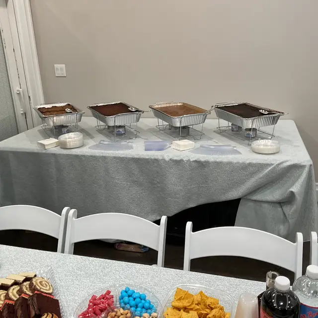 A hall set for a simcha by Mashmanim