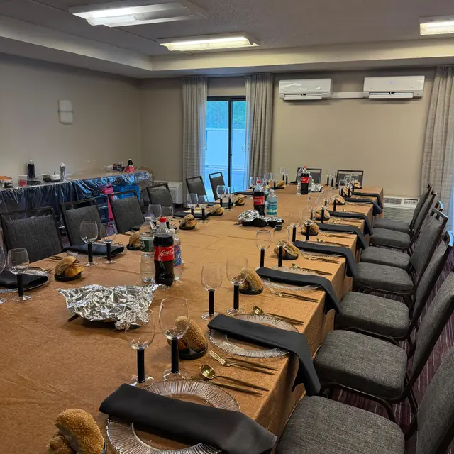A hall set for a simcha by Mashmanim
