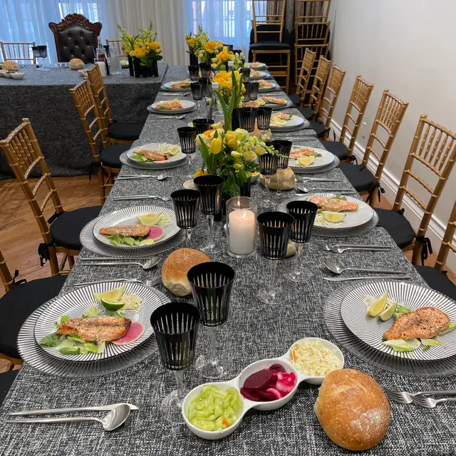 A bar mitzvah seudah catered by Mashmanim