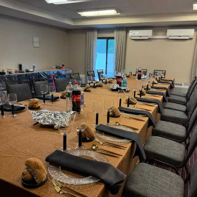 A hall set for a simcha by Mashmanim
